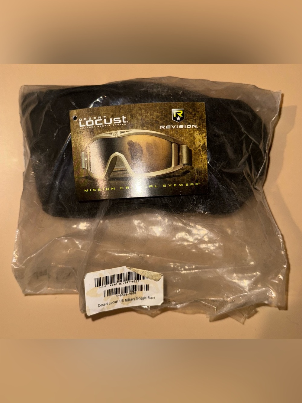 NEW- Revision Military Desert Locust Goggles Black US Military Kit Ballistic